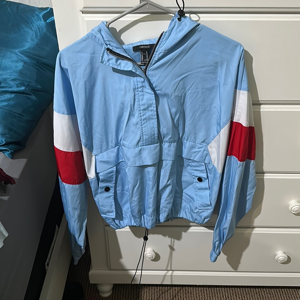 Forever 21 raincoat quarter zip with pockets